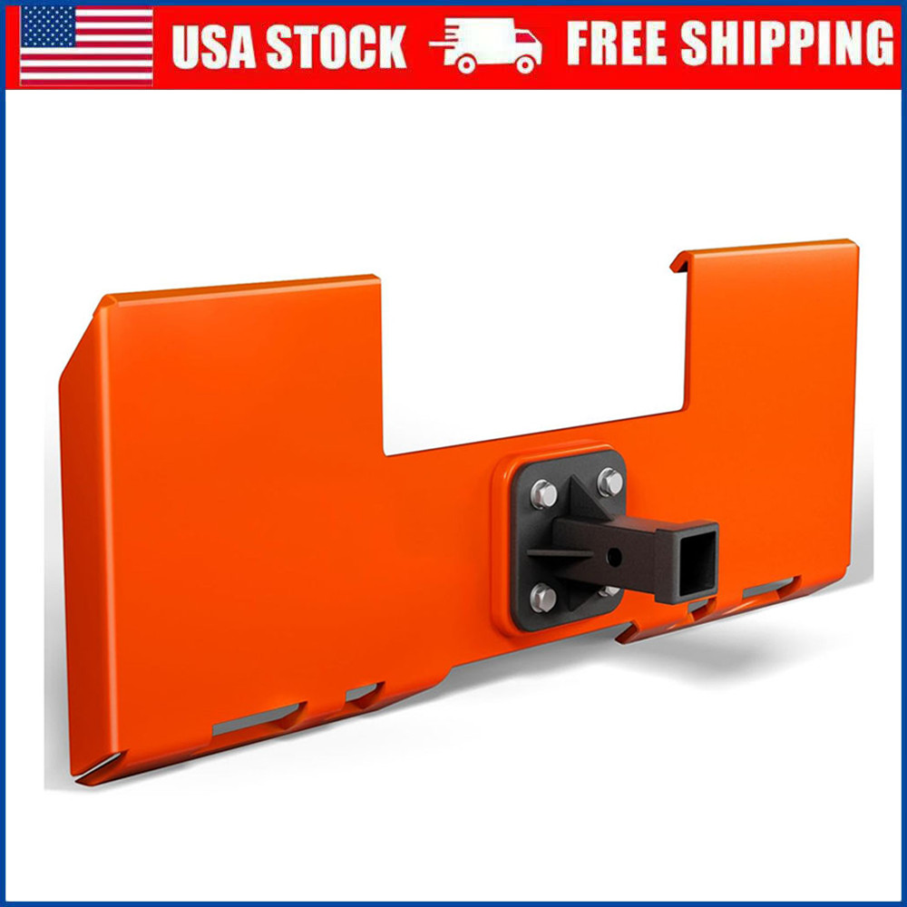 3/8″ Universal Skid Steer Mount Plate with 2″ Removable Trailer Hitch Receiver