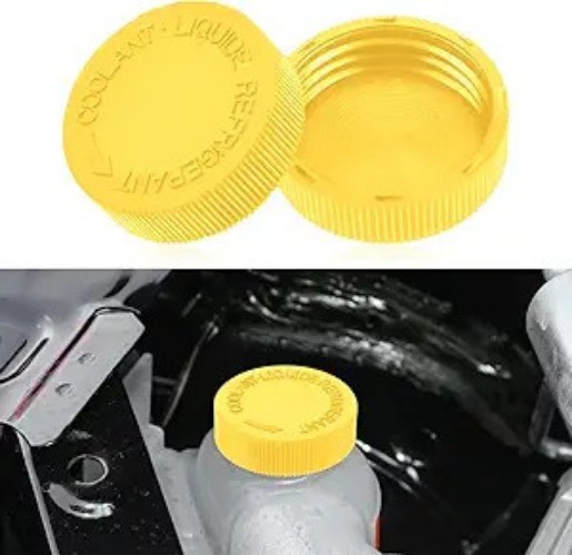2PCS Coolant Reservoir Cap, Radiator Reservoir Cap, Engine Radia Color: Yellow