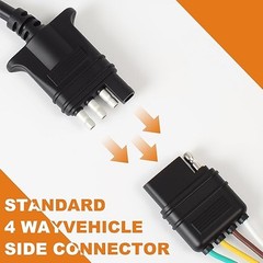 16AWG 5FT 4 Prong Trailer Wiring Harness Plug Female end Repl Style: 16AWG-5FT