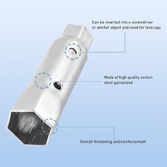 Dual Hex Anode Rod Removal Tool, 1-1/16 in x 1-1/2 in x 6 in Water Heater Elemen