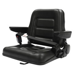 Black Forklift Seat Heavy Duty Vehicle Seat Adjustable 35-180°Tractor Seat