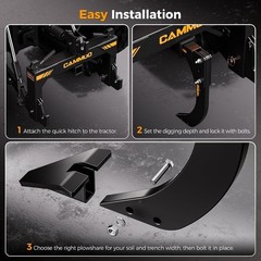 Hitch Mounted Trencher Ripper, 2″ Receiver, Black | Alloy-Reinforced, 3-in-1 Tee