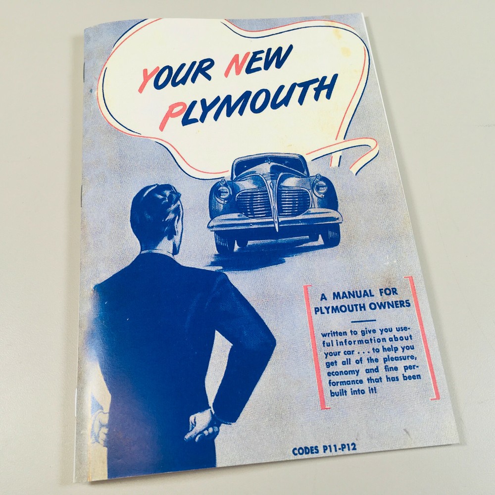 1941 Chrysler Plymouth P11 P12 Owners Operators Manual Car Care Maintenance
