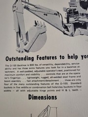 Vintage 1960s? Erickson Husky Skid Steer Loader BROCHURE D100 BACKHOE ATTACHMENT