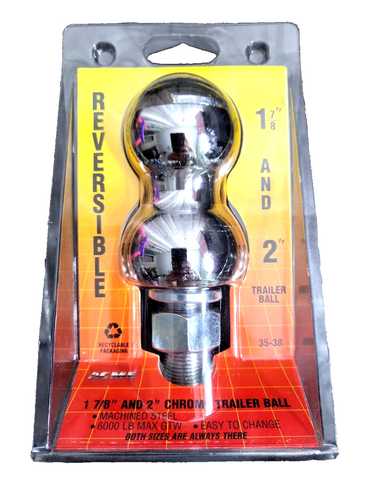 Acme Reversible 1 7/8 & 2″ Chrome Trailer Ball 6000 Lb Max