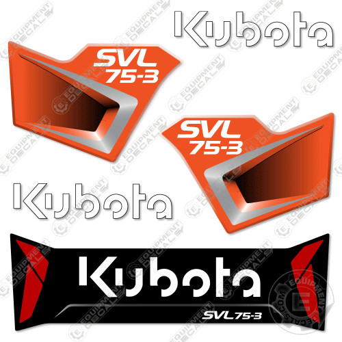 Fits Kubota SVL 75-3 Decal Kit Track Loader – 7 YEAR OUTDOOR 3M VINYL!