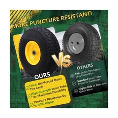 15×6.00-6 Tire and Wheel Assembly (2 Pack),Replacement Riding Lawn Mower Fron…