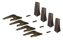 4 – Mini Excavator Bucket Teeth, Weld-On Shanks & Pins – X156L, T230X156, P156