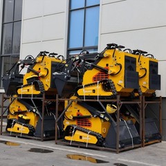 Mini Skid Steer Loader 24HP 4-in-1 Bucket 3-Stage Pump Hydraulic System 3 pumps