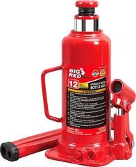 BIG RED T91203B Torin Hydraulic Welded Bottle Jack, 12 Ton (24,000 LBs), Red
