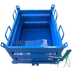 2200lbs Load Self-Dumping Hopper: Manual Forklift-Operated Steel Turnover Box