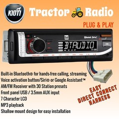 Kioti Tractor Plug & Play Stereo Radio Bluetooth Voice NX RX DK CK Series Cab