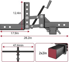 Manual Quick Implement Lift 1-Point Lift System for ATV/UTV With 2 inch Receiver