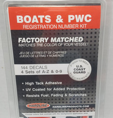 Hardline Products Red/Black Boats & PWC 3″ Registration Number Kit REBLK800