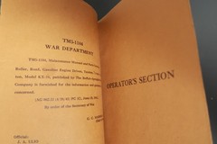 TM5-1184 Roller Road Gasoline Engine War Department Book Parts Catalog Manual