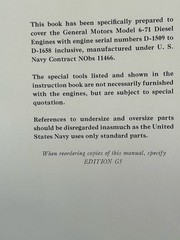 1944 General Motors Diesel Engines Navy Model 6-71 Generator Maintenace Manual