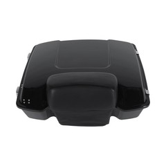 Vivid Black Chopped Trunk Luggage w/Passenger Backrest Pad for Touring 1997-2013