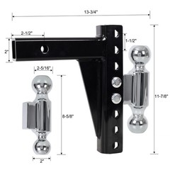 Adjustable Dual Ball Mount 12,000 & 10,000 lbs Towing 2″ & 2-5/16″ Balls