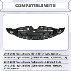 HECASA Front Engine Splash Shield Compatible with 2011-2020 Toyota Sienna Unde