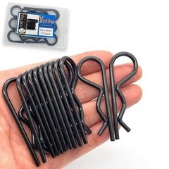 12 Pcs Heavy Duty R-Clip Hitch Pins with Strong Spring Tension, M3x60mm Black Zi