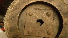 b. Old Wood Pulley Belt Industrial 12 3/8 x 4 3/16 Inches Many Photos