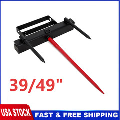 39/49″ Heavy-Duty Hay Spear Attachment 4000 Lbs Universal for Skid Steer Tractor