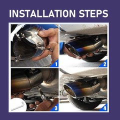Pack-1 Stainless Steel Exhaust Tip, Straight Type Tailpipe Muffler, Automobile M