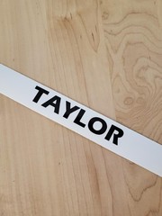TAYLOR last name decal sticker vinyl (2) PAIR Gloss BLACK 10″ FAST USA