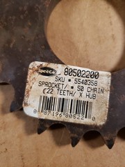 SpeeCo 80502200 Sprocket/#50 Chain, 22 Teeth/X HUB, 5540358