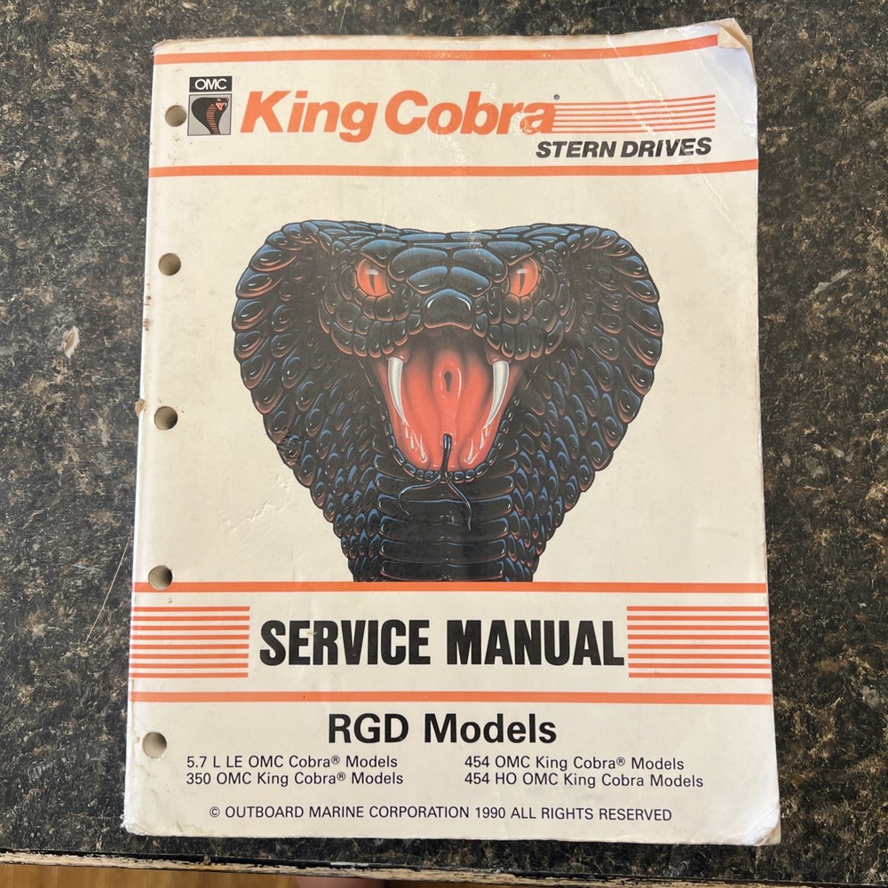 OMC King Cobra RGD 5.7L 350 454 HO Service Manual 507954 1990 Stern Drives Boat