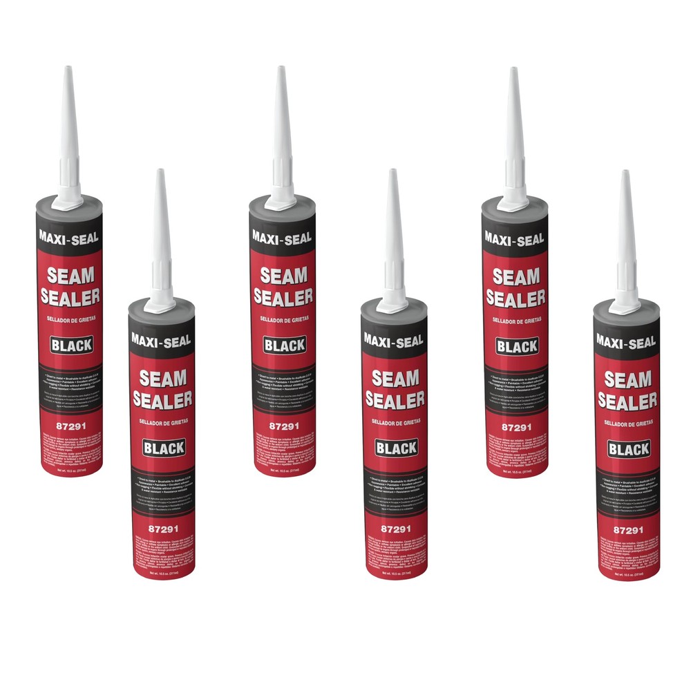Maxi-Seal Black Polyurethane Seam Sealer (6-Pack, 10.5oz Tube) Durable &