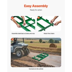 Uimoso Drag Harrow 4 ft Heavy Duty Tow Behind Drag Harrow Driveway Grader Rake