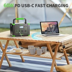 500W 519Wh Portable Power Station Solar Charger Generator Supply Home Back Up