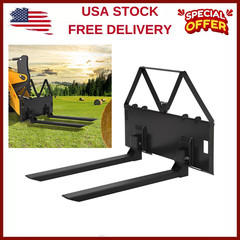 ⚡45″ Heavy-Duty Quick-Attach Skid Steer Pallet Forks for Tractor Loader 3200 LBS