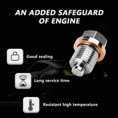 Magnetic Oil Drain Plug M16x1.5 Stainless Steel with 5 Copper Cr Size: M16×1.5