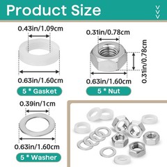 5 Sets Pressure Cooker Gauge Fastener Pack 82248 Fit for Presto 0.7087 inches