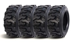 4-Pack 10-16.5 Skid Steer Tires SKS 10×16.5 Heavy Duty 10PR 50% Longer Wear Life