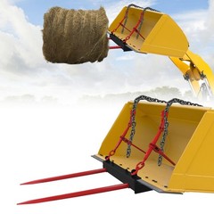 49″ Dual Hay Bale Spear, 3000lbs Load Capacity Skid Steer Loader Bucket Attachme