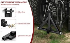 GRAVEE 3 Point Trailer Hitch 2″ Receiver Hitch Category 2 Tractor Compatible