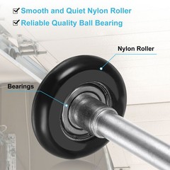 2pcs 1.8″ Nylon Garage Door Rollers for 2″ Garage Track 7″ Long Stem Black