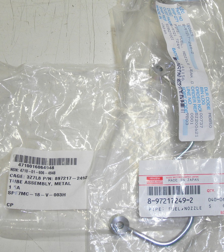 NOS 4710-01-606-4948 8972172492 Pipe; Fuel Nozzle Leak Off; 4LE2 PU-822A/T 8-…
