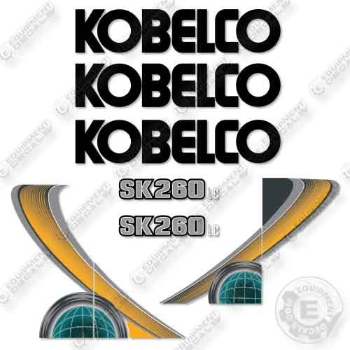 Fits Kobelco SK260LC-10 Decal Kit Excavator – 7 YEAR OUTDOOR 3M VINYL!