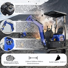 Free delivery unloading. 1-ton mini excavator, 13.5hp EPA engine, 6 accessories