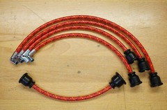 Red Yellow Black Cloth Spark Plug Wire Set IH McCormick Deering OS4 Orchard OS-4