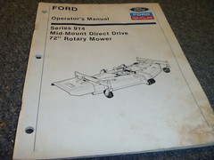 Ford New Holland 914 Mid Mount Direct 72″ Rotary Mower Owner Operator Manual xz