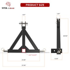 3Pt 2″ Drawbar Adapte Trailer Hitch Tow Drawbar For Category 1 Tractor 3 Point