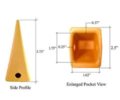 1 – CAT Style J200 Backhoe Bucket Shank 3/4″ Lip, Dirt Tooth, 1U-3202, 119-3205