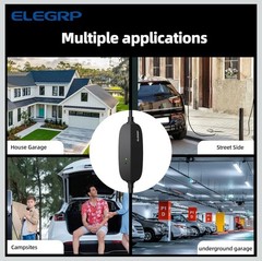 ELEGRP Level 1/2 EV Charger, 16 Amp, Portable J1772 Electric Car Charger, 25FT