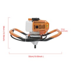 72CC/52CC Post Hole Digger Gas Powered Earth Auger Borer Ground 4″ 6″ 8″ Bits