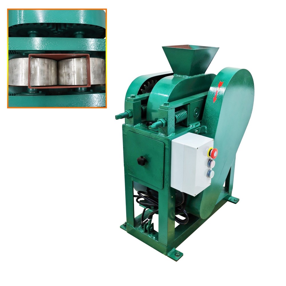 220V Double Roller Crusher Stone Ore Breaker Crushing Mill Machine Pulverizer